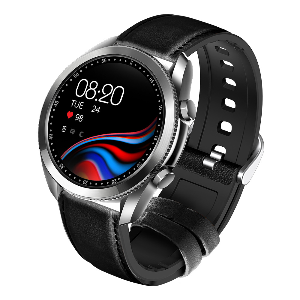 UM90 Round Display Leather Band Sport Smart Watches Heart Rate Blood Pressure Watch Wireless Bluetooth Wristbands