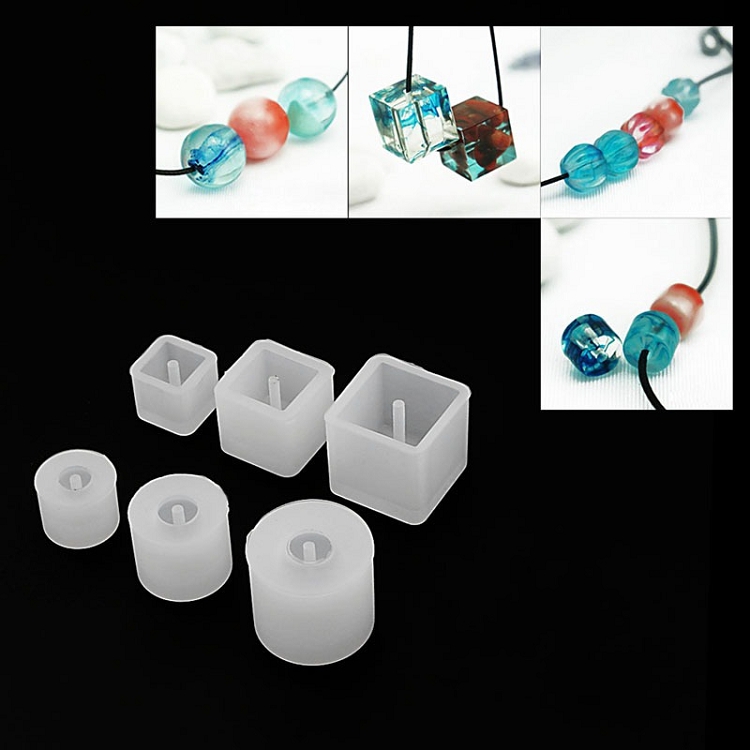 3 pieces/set Bead pendant silicone mold DIY jewelry mold crystal epoxy epoxy mold sphere cube with holes