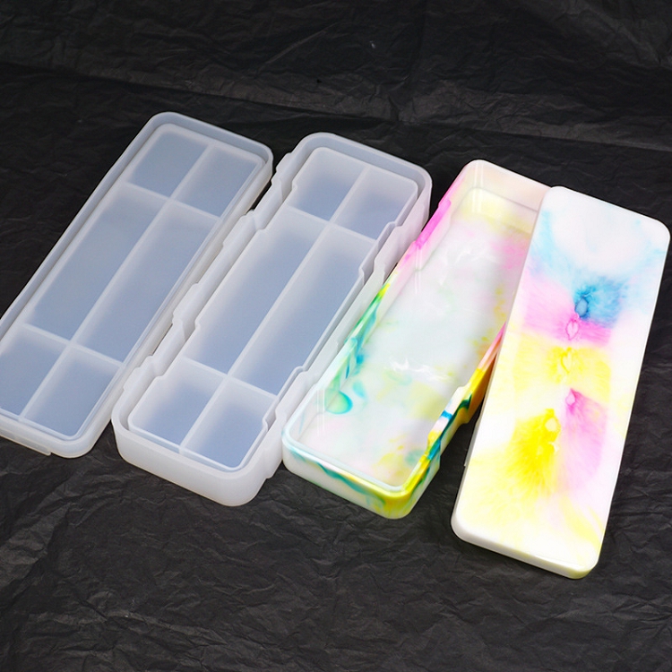 1pcs DIY crystal epoxy mold, stationery box mold, school supplies, office stationery box, epoxy resin mold
