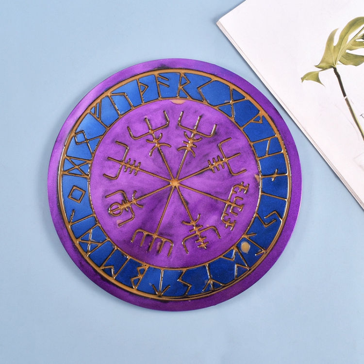 1Pcs DIY Crystal UV Epoxy Mold Fun Divination Compass Dice Rune Letter Epoxy Mold