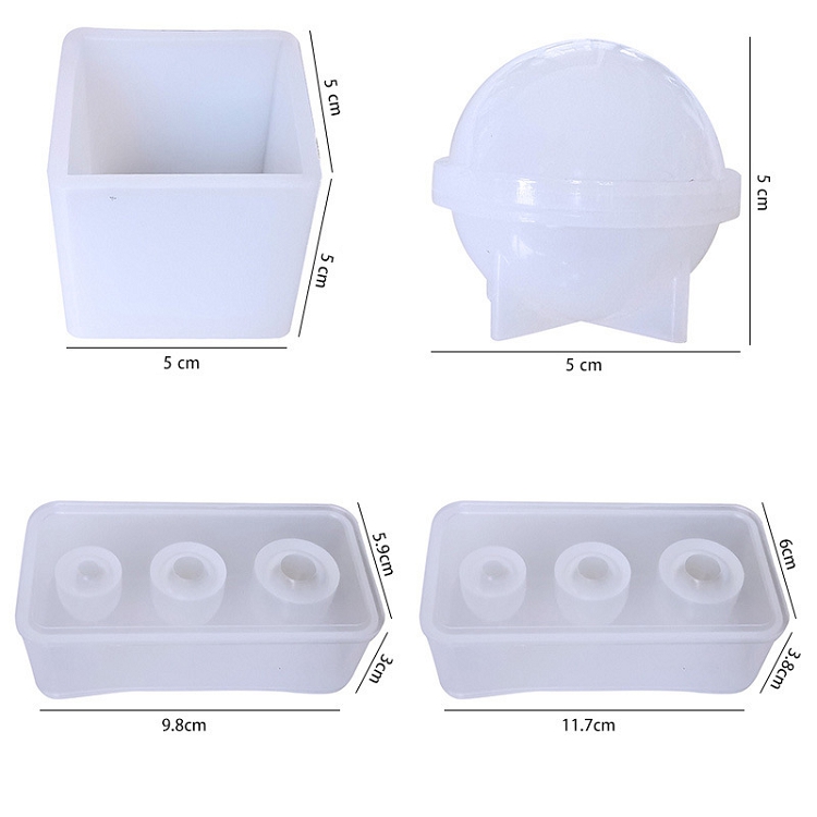 Sphere Square Mold Set Manual DIY Silicone Mold Set for Epoxy