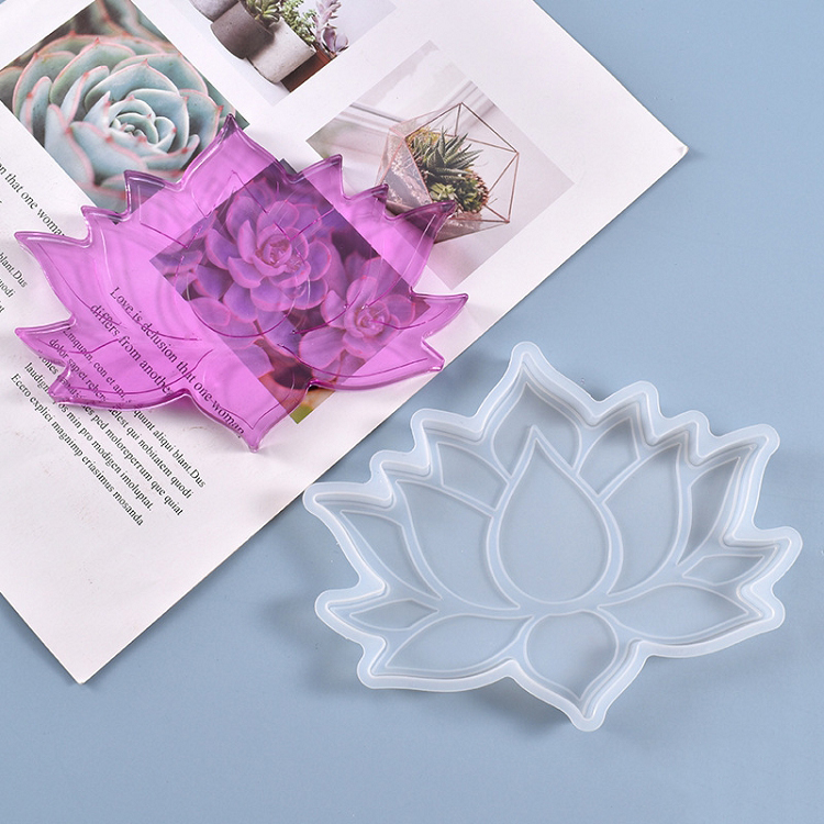 DIY crystal epoxy mold lotus storage table coaster multi-purpose epoxy resin mold