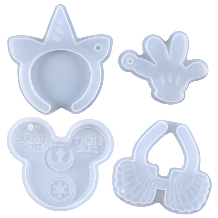 DIY Crystal Epoxy Mold Mickey Hand Shell Unicorn Ornament Silicone Mold Epoxy Mold