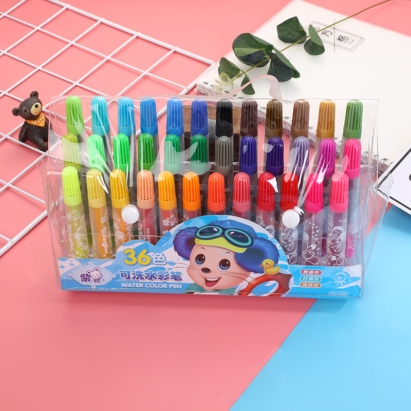 Children's Colorful Brushes Paintings Stationery Watercolor Pen Wholesale Creative Stationery（12-36colors）