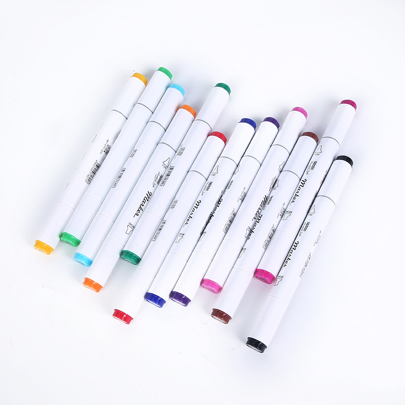 Oily based colorful marker pen set dual tips art marker with 12-48colors for painting water color pen