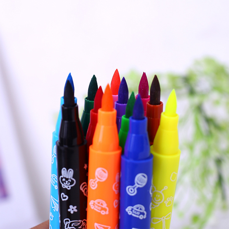 Cartoon Soft Head Student Art Painting Watercolor Pen Washable Color Pen Children Brush（12-36colors）