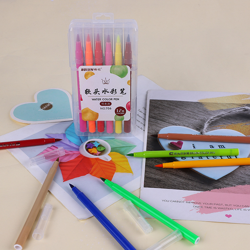 12-48 Pieces Watercolor Brush Pen Set Soft Brush Paint Marker Pen Art Supplies