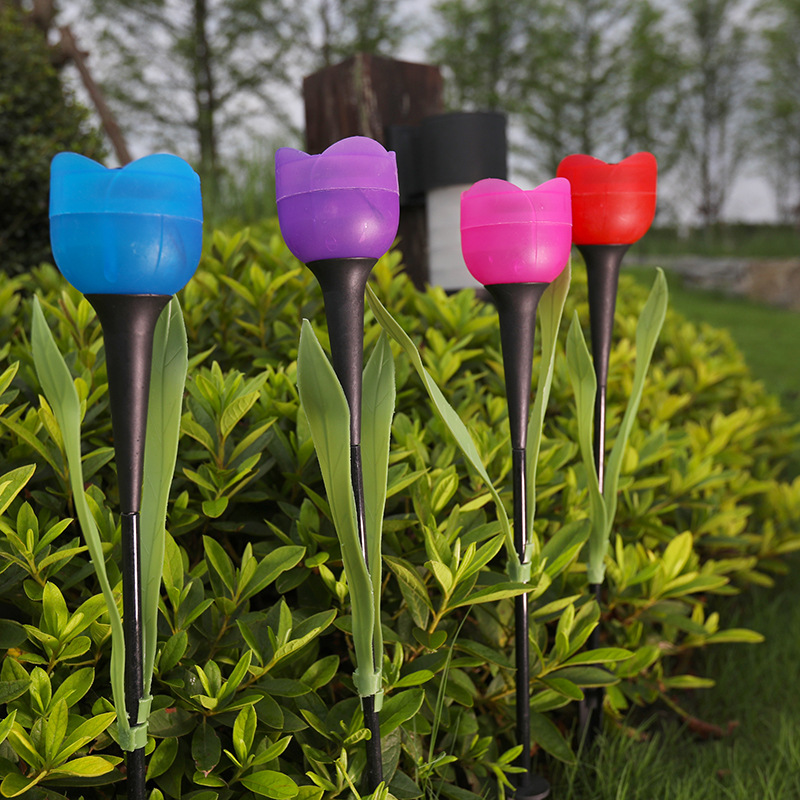 Simulation of large tulip lawn lights LED solar outdoor landscaped garden lights