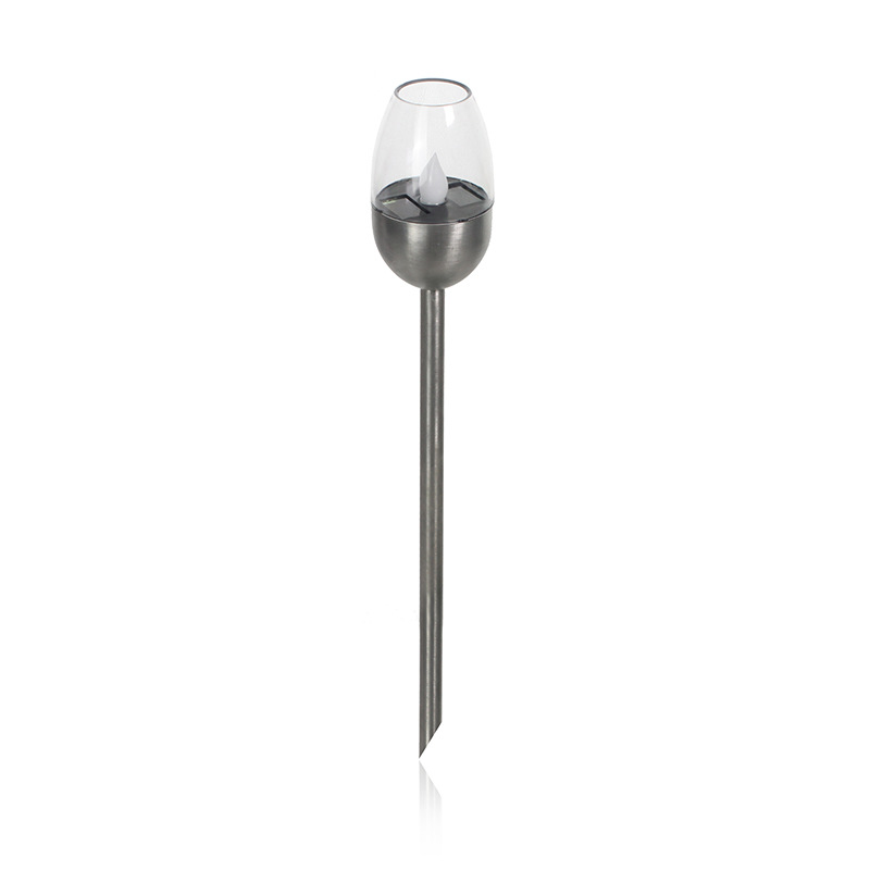 Outdoor lawn lamp glass and stainless steel decorative lamp LED wine glass simulation flame lamp