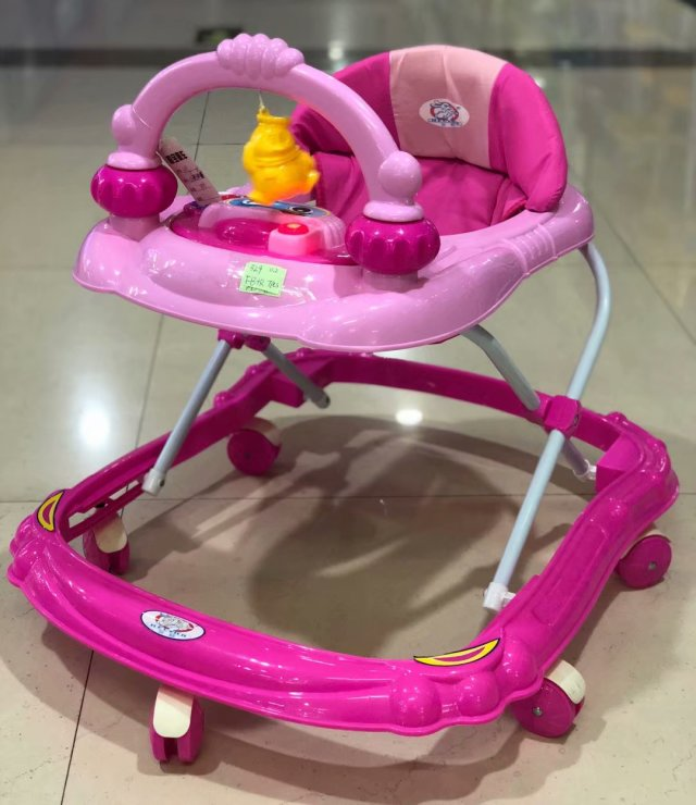 2020 Plastic Baby Walker Colorful Baby Round Walkers With PU wheel