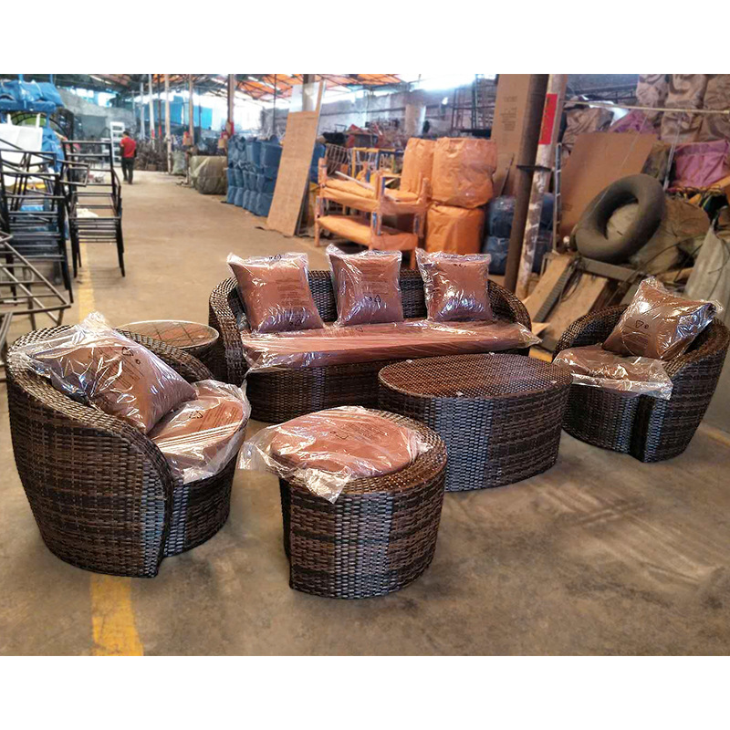 Modern Outdoor wicker woven furniture PE rattan modular lounge sofa