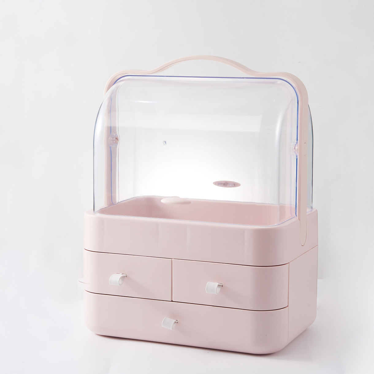 Plastic dust-proof cosmetic case drawer, dressing table rack, portable cosmetic storage box