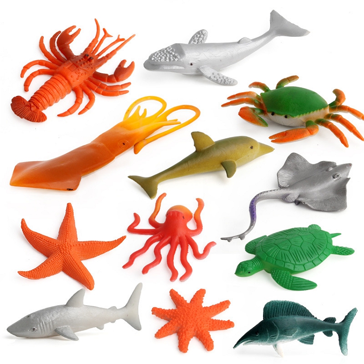 Model Toys Animal ocean simulation Plastic cement 12-piece set