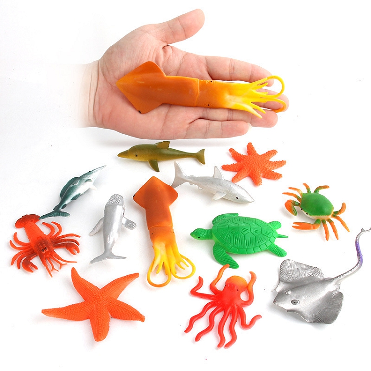 Model Toys Animal ocean simulation Plastic cement 12-piece set