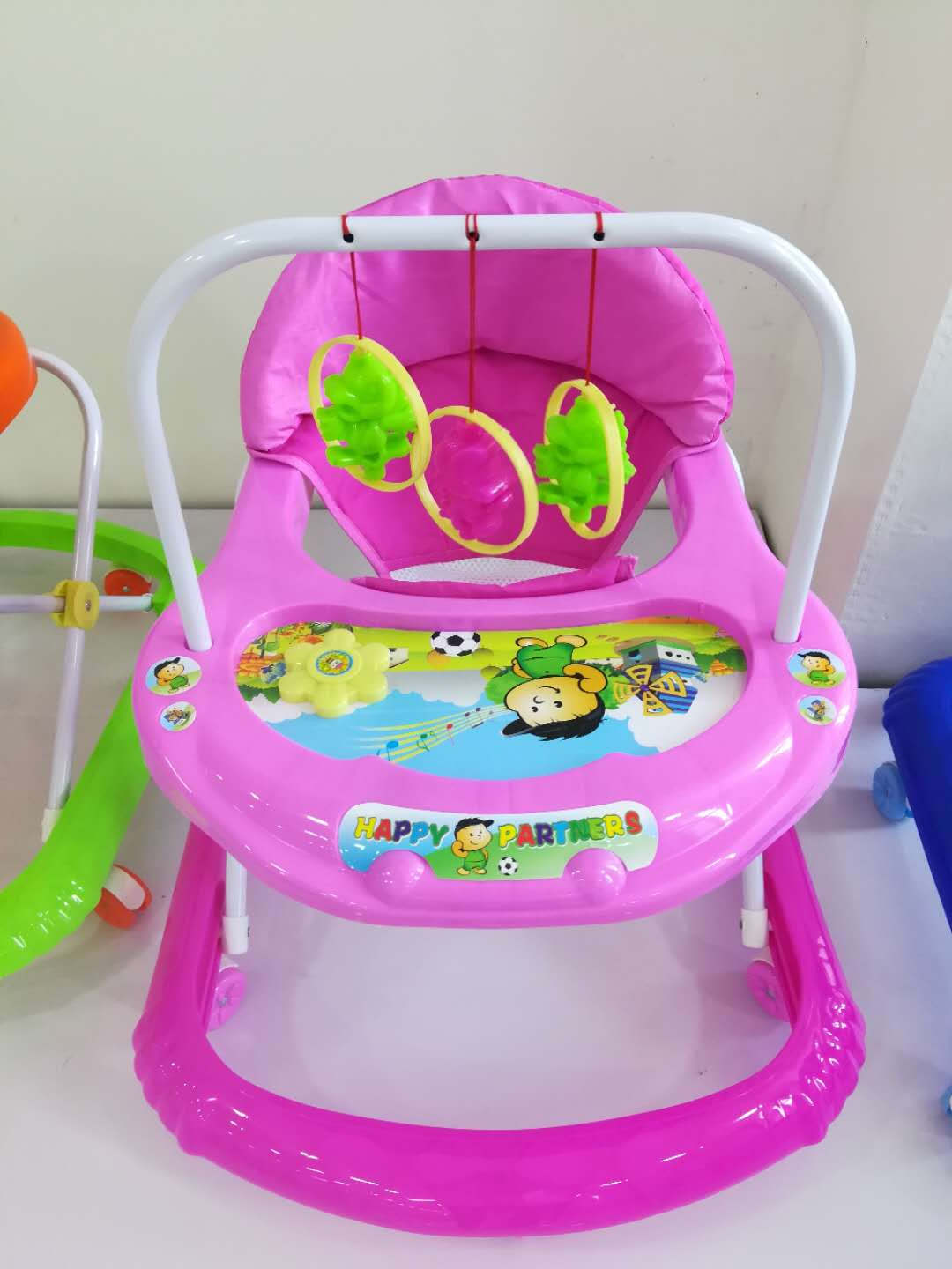 marketing corporate promotional baby walker / new baby walker with music cheap plastic kid carrier toys