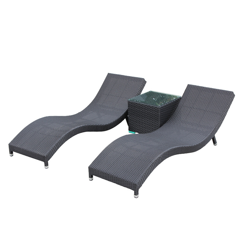 Outdoor swimming pool bed Garden outdoor balcony leisure sun lounger Rattan siesta lounge chair