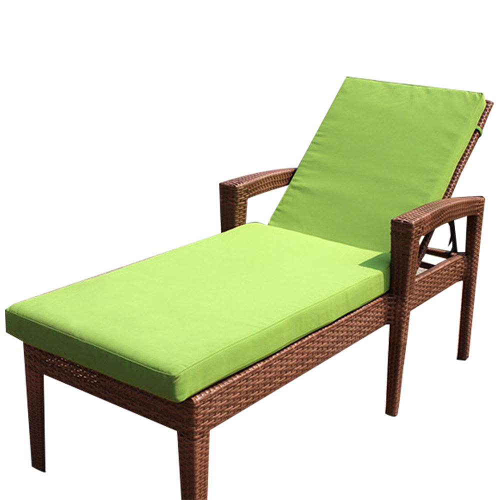 Factory supplier outdoor green polyester patio water resistant sun bed cushions
