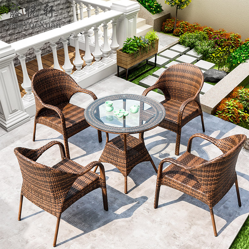 Metal Frame Dining Chairs Garden Furniture Patio Furniture Set With Non-Slip Foot Pad
