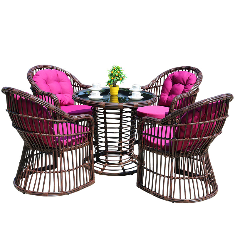 Modern Design Rattan Wicker Chair with Table Outdoor Garden Wicker Chair set