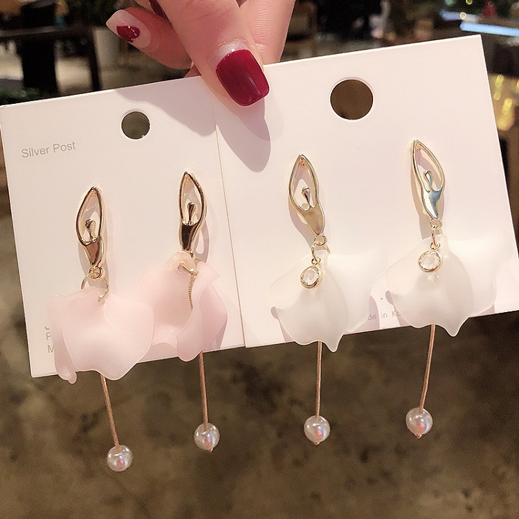 925 silver needle Korean dancing little girl earrings high sense tassel long pendant earrings wholesale products