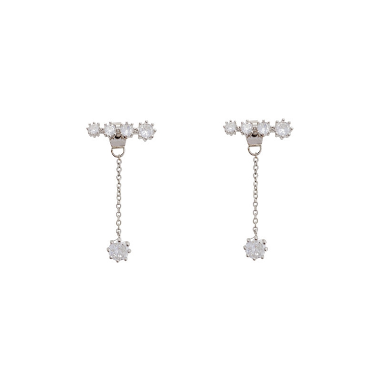 S925 silver needle long pearl tassel earrings earrings