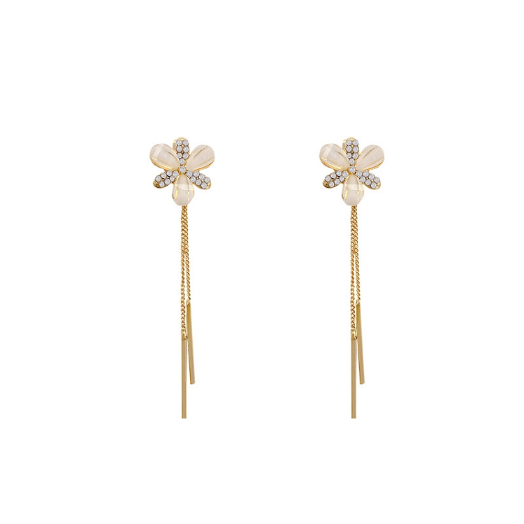 S925 silver needle Korean new geometry earrings female net red with temperament tulip set diamond earrings earrings