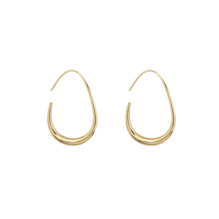 European and American designers U shape oval earrings female French minimalist beauty face metal temperament INS earrings tide 