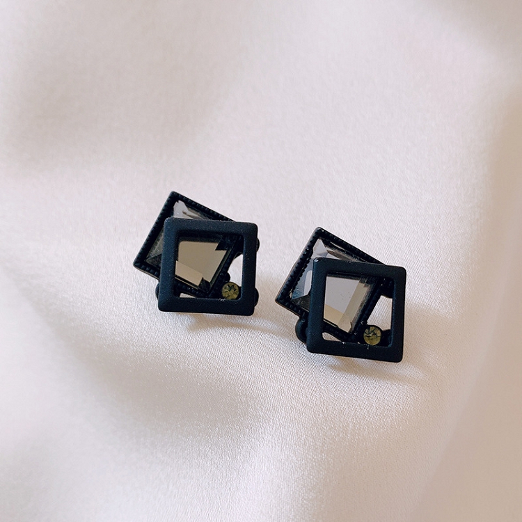 S925 Ruby square earrings 2020 new tide earrings 