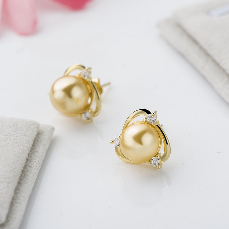 S925 sterling silver inlaid pearl earrings for women's cross-border trade simple earrings versatile gifts