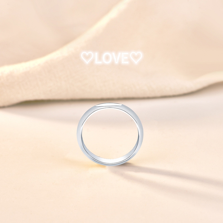 Li Ming Douyin with the glebe's old projecting love ring female sterling silver glossy niche design ring