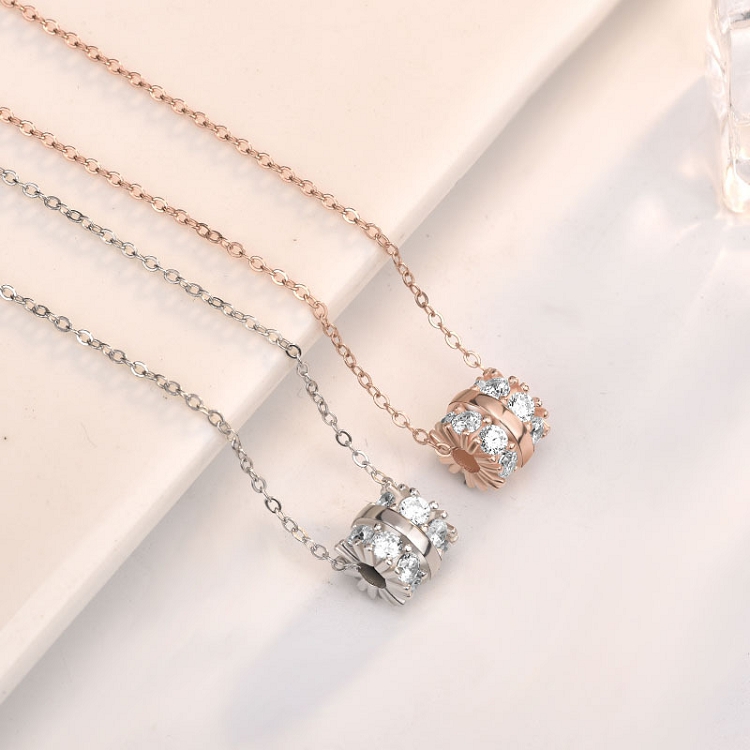 silver s925 silver transfer bead necklace female European and American INS French light luxury small waist clavicle chain