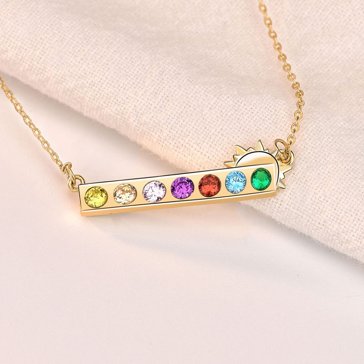 Original S925 sterling silver rainbow sun necklace female South Korean INS niche design fashion light luxury clavicle chain