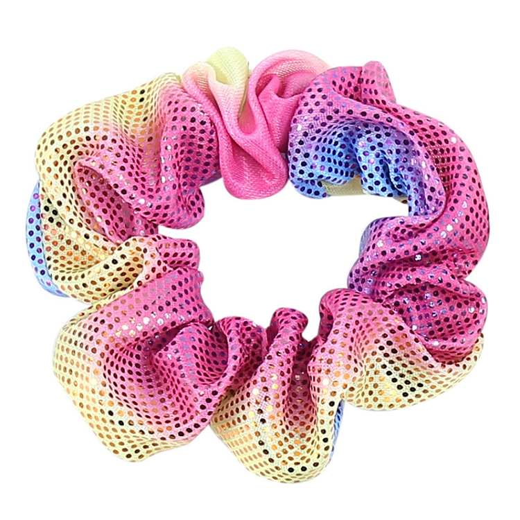 European and American cross-border accessories laser gradient French large intestine party style hair ring hair rope headdress 