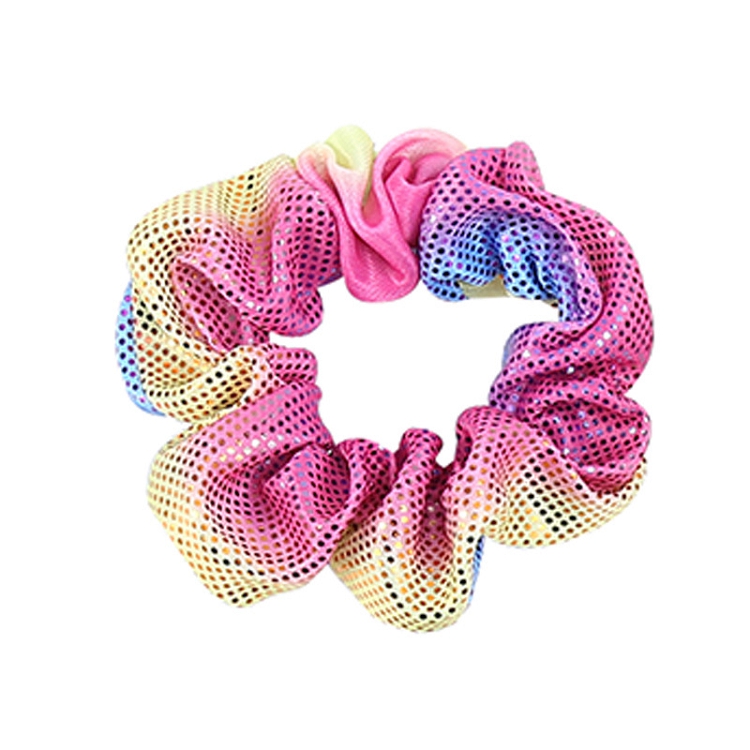 European and American cross-border accessories laser gradient French large intestine party style hair ring hair rope headdress 