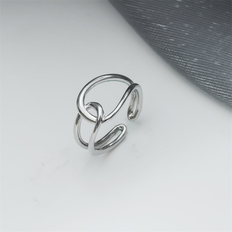 Fashion personality retro geometric opening ring light cross smooth pair ring tail ring index finger ring ?