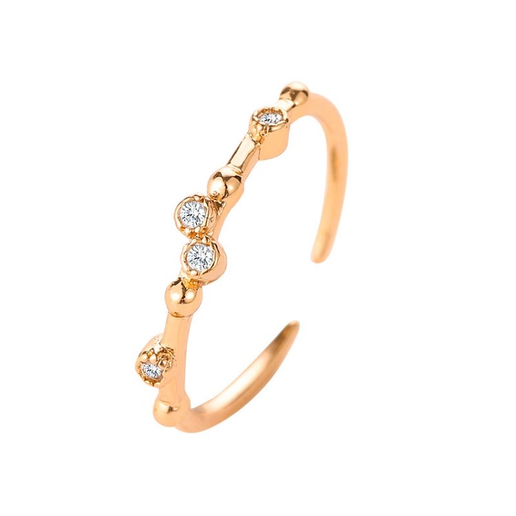 Korean fashion hand decoration simple set diamond elegant temperament opening ring small pure and fresh girl single ring ring ?