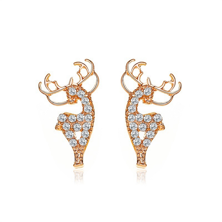 All the way there are your lovely elk earrings, female temperament, versatile deer earrings, Simple personality Christmas gifts in Europe and America ?