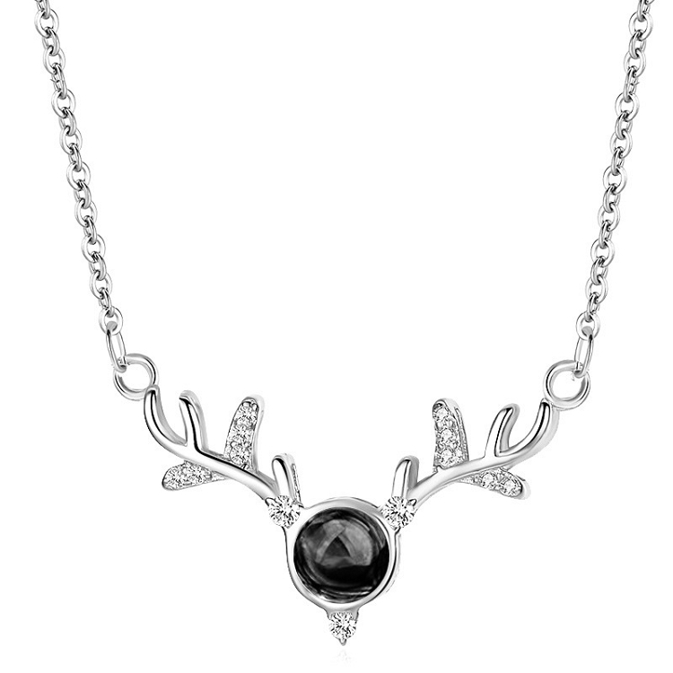 A deer with your antler necklace female 100 languages I love you clavicle chain Tik Tok with the same projection pendant necklace ?