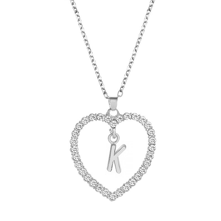 Europe and the United States new fashion simple set diamond love necklace female 26 letters heart necklace temperament all-match clavicle chain ?