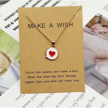 Japan and South Korea new romantic sweet lovely colorful heart-shaped pendant chain necklace girls wedding engagement clavicle necklace ?