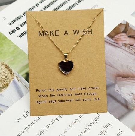 Japan and South Korea new romantic sweet lovely colorful heart-shaped pendant chain necklace girls wedding engagement clavicle necklace ?
