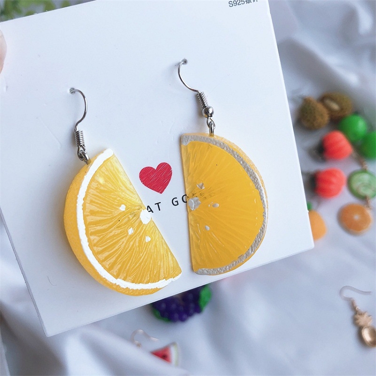 LEMON Citrus Earrings resin-soaked