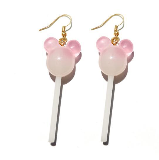 2021 Spring/summer resin Lollipop Drop Earrings custom shaped cute girl earrings cotton candy ornaments ?