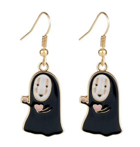 Film and television around cross-border Japanese and Korean cartoon spirited Away ghost ear pin fashion creative alloy oil drop ear stud ?