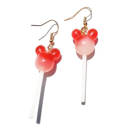 2021 Spring/summer resin Lollipop Drop Earrings custom shaped cute girl earrings cotton candy ornaments ?