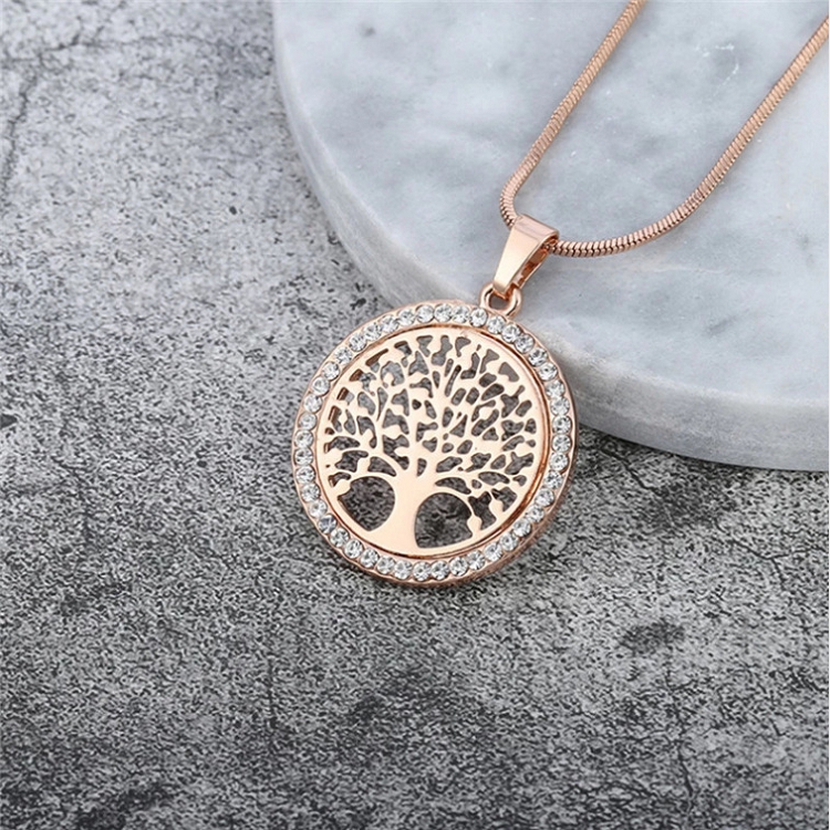 2021 Amazon new round tree of Life necklace bracelet European and American best-selling hollow diamond pendant a generation of hair ?