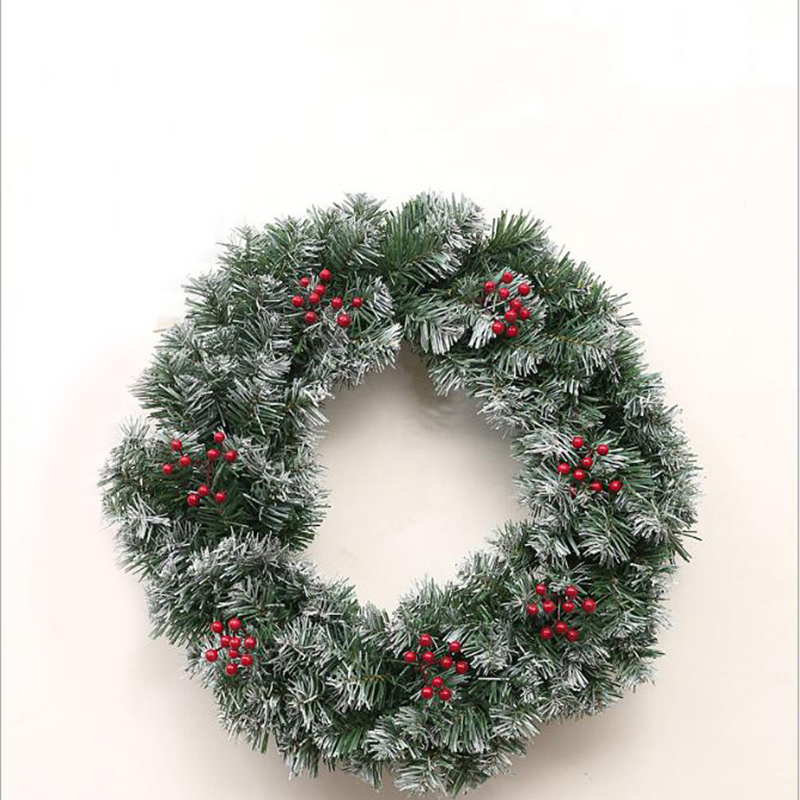 Decorated Artificial Christmas Wreath Green Branches with Pine Cones Red Berries Indoor/Outdoor Xmas Decoration