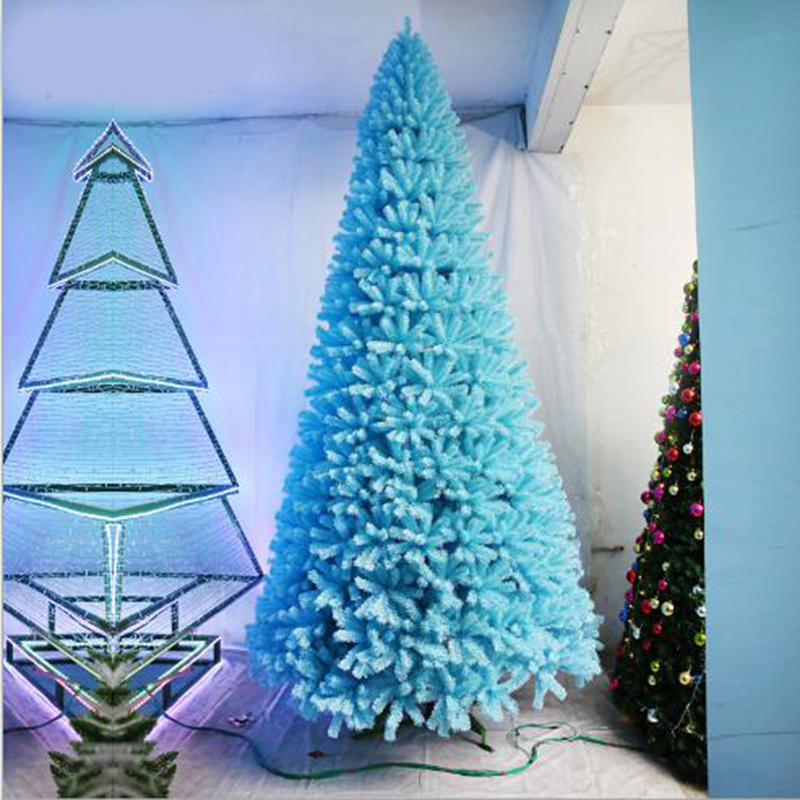 Customizable Height Wholesale Plastic Artificial Blue PVC Christmas Tree Blue