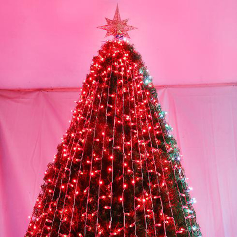 Factory Direct 4M 12M Pre-Lit Colorful Lighting PVC Giant Artificial Christmas Tree Outdoor
