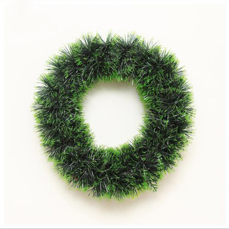 New Years Popular Products Amazon Artificial Green PVC Christmas Wreath with Christmas Ball and some Ornaments for Home Decor